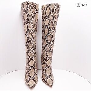 🆕{Steve Madden} Rouge Tan Snake Boots